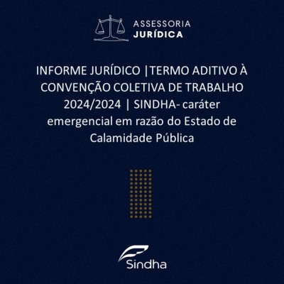 TERMO ADITIVO À CONVENÇÃO COLETIVA DE TRABALHO 2024/2024 - SINDHA - EXCETO SÃO LEOPOLDO